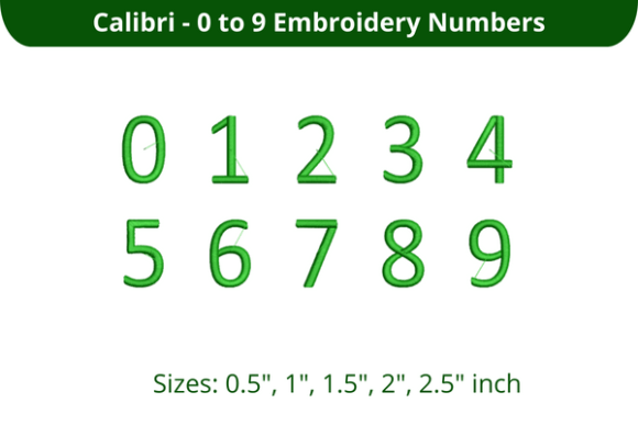 Calibri Font 0-9: A Clean, Modern Embroidery Choice