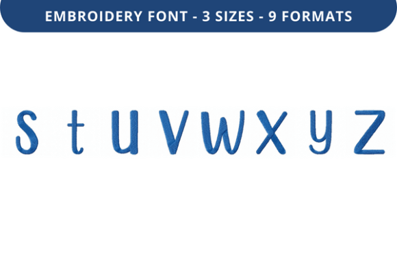 Rosmerta Font Lowercase S to Z: A Seasonal Embroidery Delight
