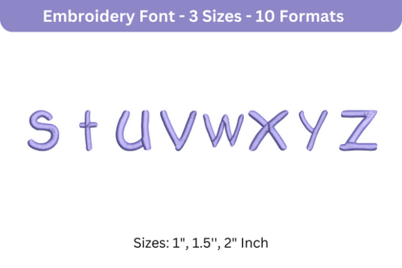 Second Grader Font S to Z: Holiday Embroidery Review